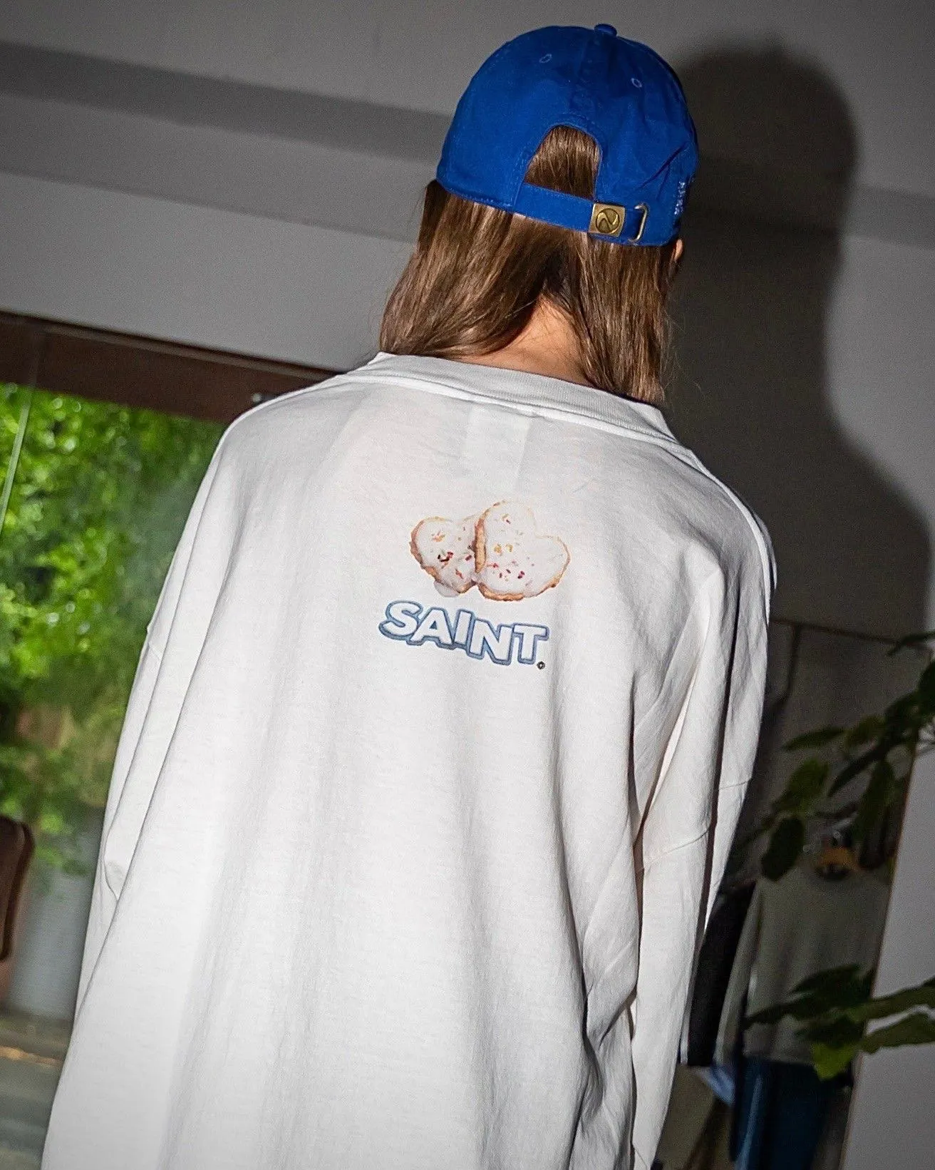 SAINT Mxxxxxx HEART COOKIES L/S TEE/WHT Love Oreo printed long sleeves Off-white S-XL Customized co-branded main mark/wash mark Correct version Ready-made garments washed and distressed VINTAGE feeling Top-notch printing technology Perfect restoration